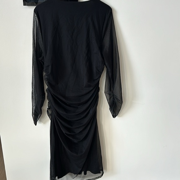 DKNY black mesh dress with black underlay. - Picture 3 of 4